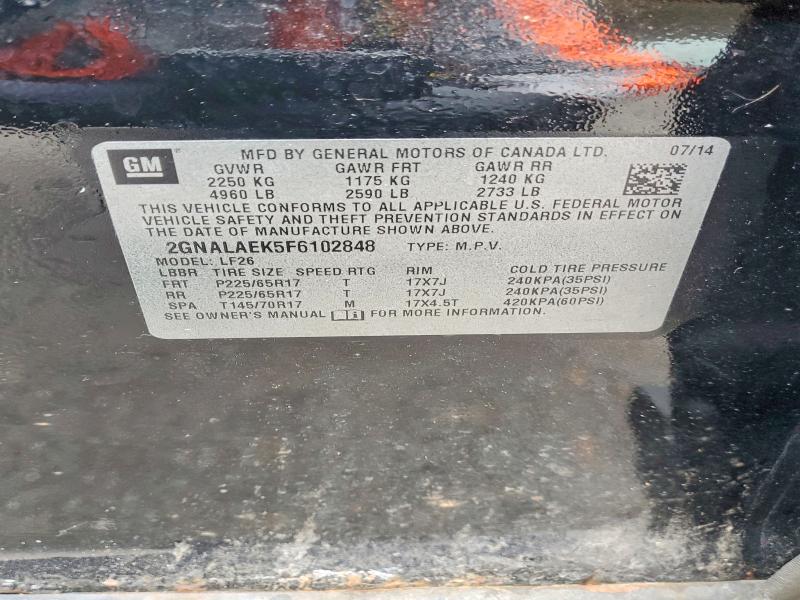 Продаж на аукціоні авто 2015 Chevrolet Equinox, vin: 2GNALAEK5F6102848, номер лоту: 54528666