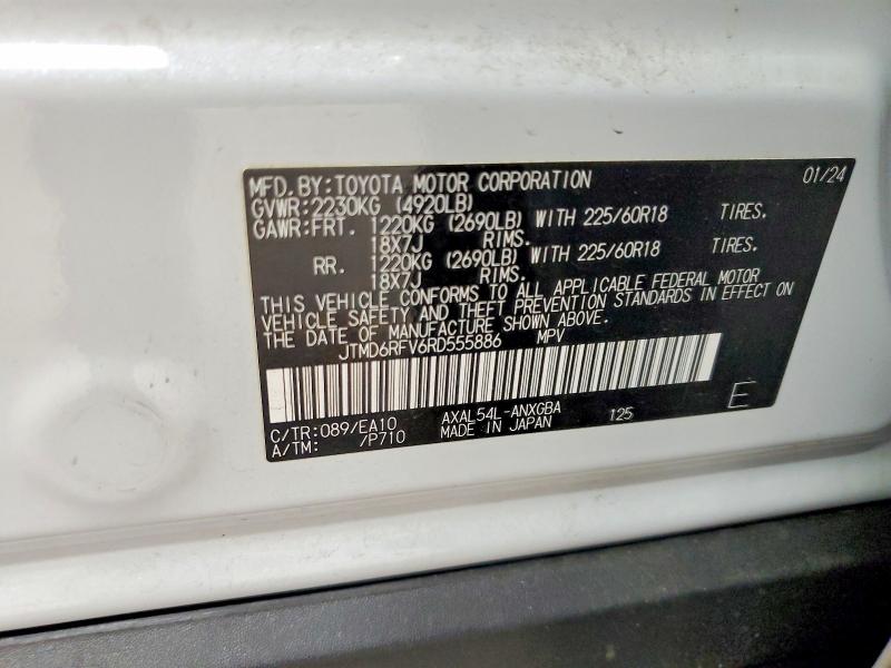 54044786 :رقم المزاد ، JTMD6RFV6RD555886 vin ، 2024 Toyota Rav4 مزاد بيع