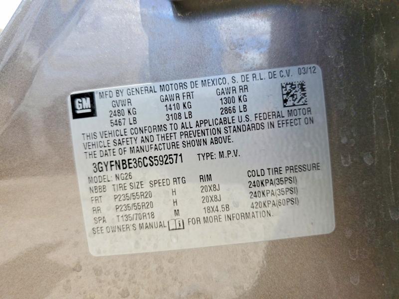 Продажа на аукционе авто 2012 Cadillac Srx, vin: 3GYFNBE36CS592571, номер лота: 54418226