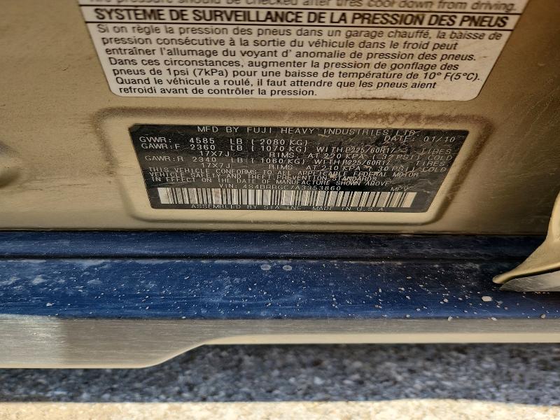 Продаж на аукціоні авто 2010 Subaru Outback, vin: 4S4BRBGC7A3353860, номер лоту: 53926436
