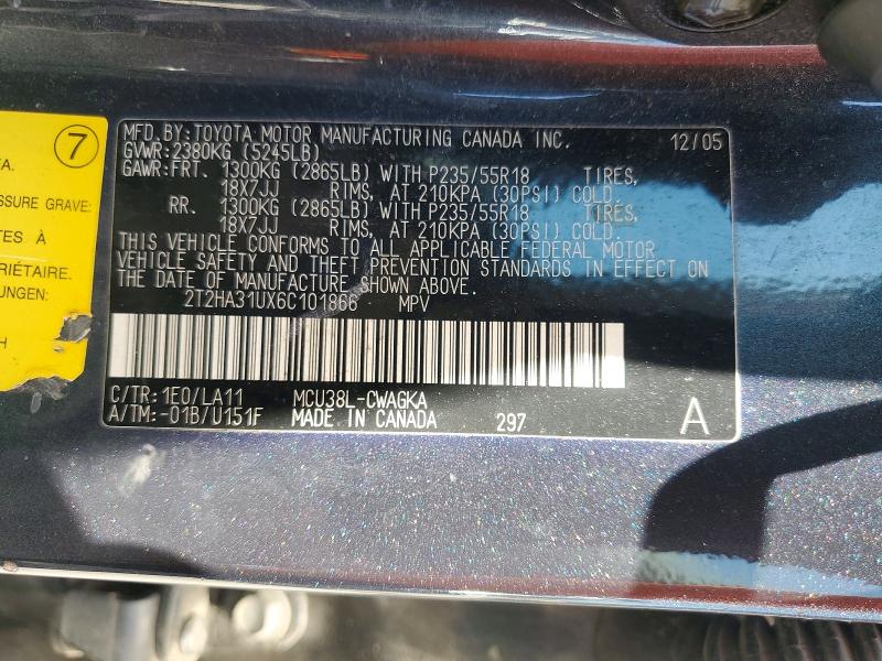 Продажа на аукционе авто 2006 Lexus Rx, vin: 2T2HA31UX6C101866, номер лота: 53627446