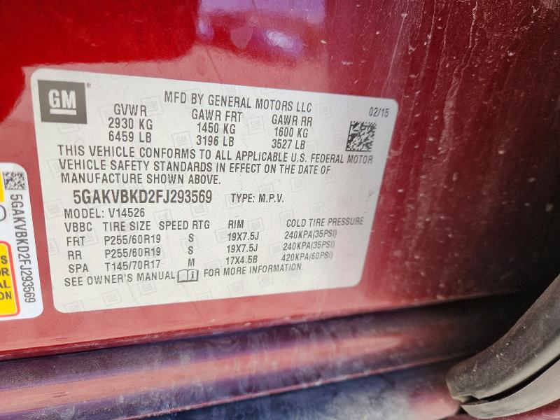 Aukcja sprzedaży 2015 Buick Enclave, vin: 5GAKVBKD2FJ293569, numer aukcji: 51471286