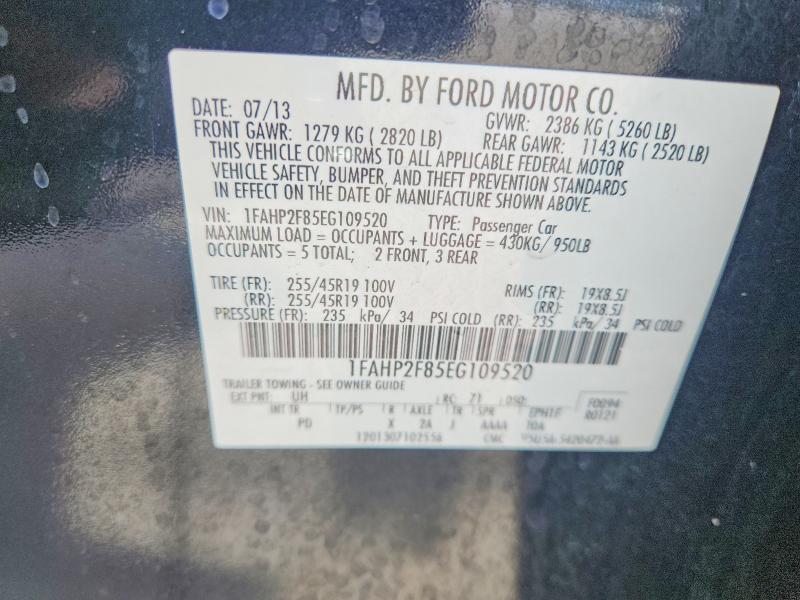 Продажа на аукционе авто 2014 Ford Taurus, vin: 1FAHP2F85EG109520, номер лота: 54961576