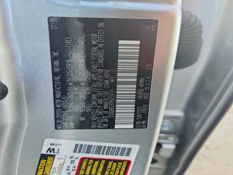 55148116 :رقم المزاد ، 5TDGBRCH7MS059791 vin ، 2021 Toyota Highlander مزاد بيع
