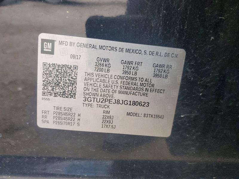 Aukcja sprzedaży 2018 Gmc Sierra, vin: 3GTU2PEJ8JG180623, numer aukcji: 53203096