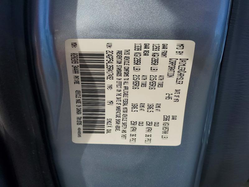 52087386 :رقم المزاد ، 2C4GP54L35R417492 vin ، 2005 Chrysler Town & Country مزاد بيع