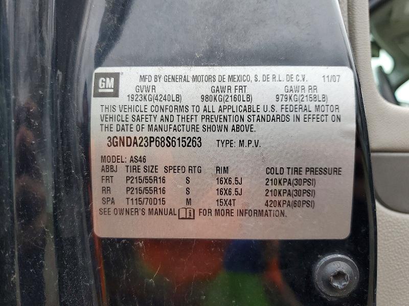 Продаж на аукціоні авто 2008 Chevrolet Hhr, vin: 3GNDA23P68S615263, номер лоту: 52646596