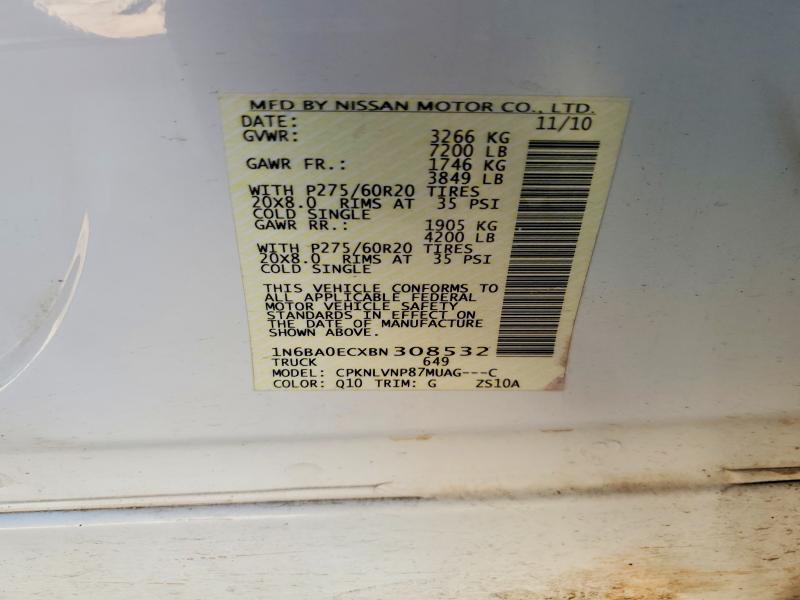 Aukcja sprzedaży 2011 Nissan Titan, vin: 1N6BA0ECXBN308532, numer aukcji: 52846866
