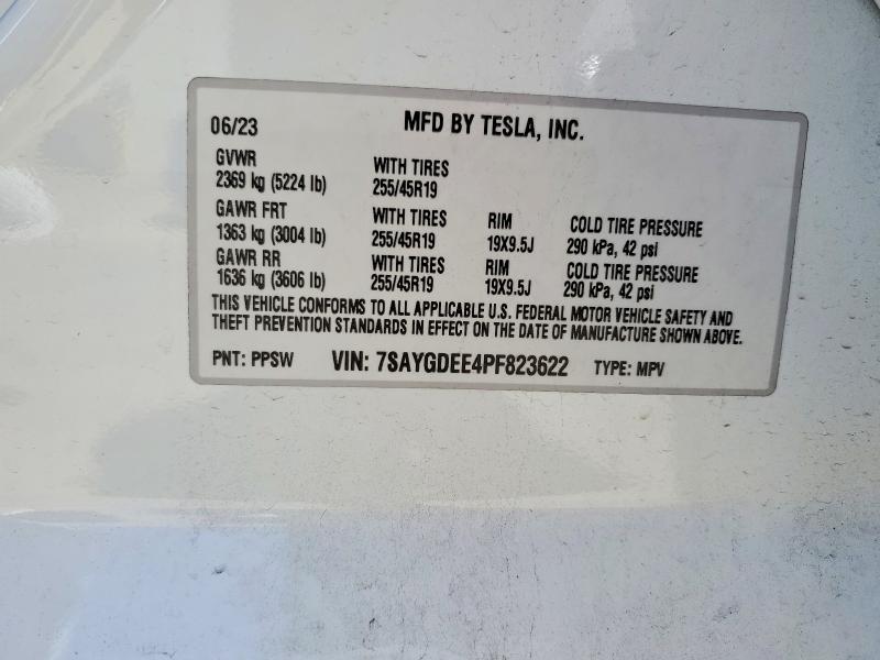 Продаж на аукціоні авто 2023 Tesla Model Y, vin: 7SAYGDEE4PF823622, номер лоту: 52968106