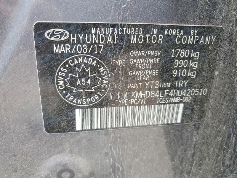 2017 Hyundai Elantra მანქანა იყიდება აუქციონზე, vin: KMHD84LF4HU420510, აუქციონის ნომერი: 52571836