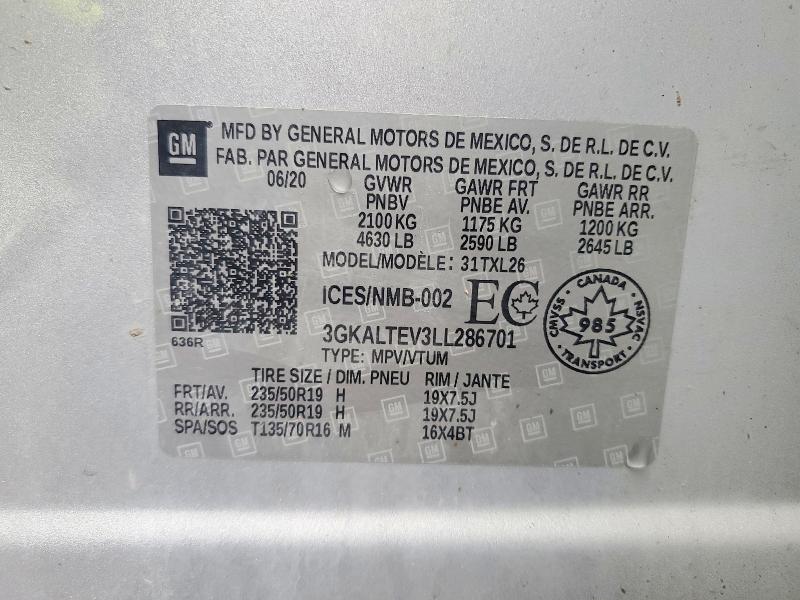 Продажа на аукционе авто 2020 Gmc Terrain, vin: 3GKALTEV3LL286701, номер лота: 50589496