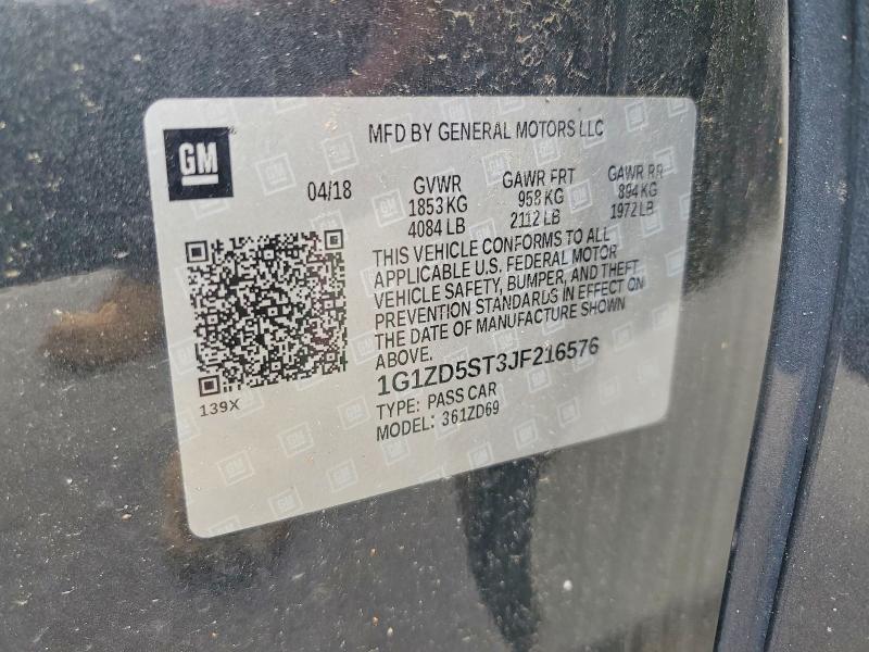 Aukcja sprzedaży 2018 Chevrolet Malibu, vin: 1G1ZD5ST3JF216576, numer aukcji: 54812066