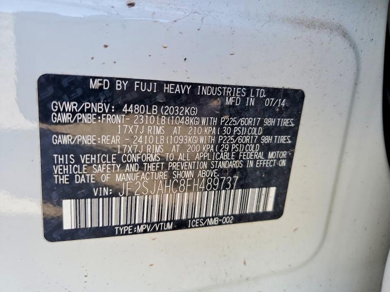 Aukcja sprzedaży 2015 Subaru Forester, vin: JF2SJAHC8FH489737, numer aukcji: 52119276