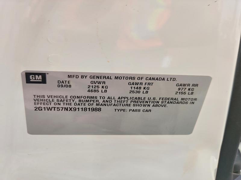 Продажа на аукционе авто 2009 Chevrolet Impala, vin: 2G1WT57NX91181988, номер лота: 54403126