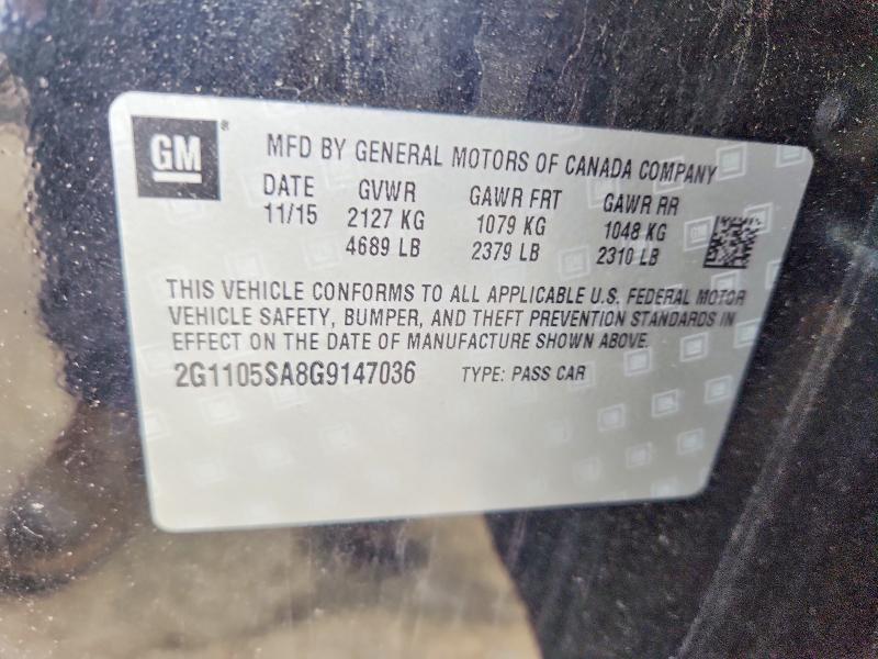 Продаж на аукціоні авто 2016 Chevrolet Impala, vin: 2G1105SA8G9147036, номер лоту: 53523646