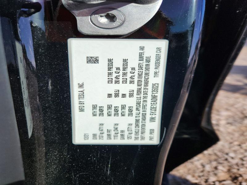 Продаж на аукціоні авто 2022 Tesla Model 3, vin: 5YJ3E1EA0NF135025, номер лоту: 54914166