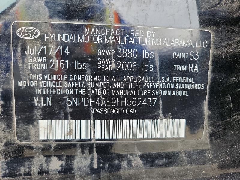 Продажа на аукционе авто 2015 Hyundai Elantra, vin: 5NPDH4AE9FH562437, номер лота: 52724486