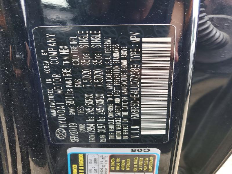 Aukcja sprzedaży 2020 Hyundai Palisade, vin: KM8R5DHE4LU072389, numer aukcji: 53889166