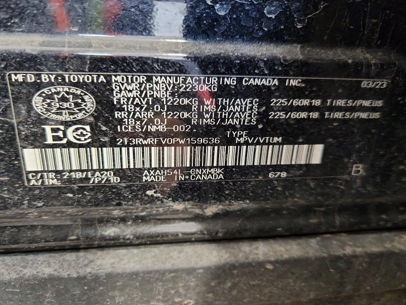 53660026 :رقم المزاد ، 2T3RWRFV0PW159636 vin ، 2023 Toyota Rav4 Hybrid مزاد بيع