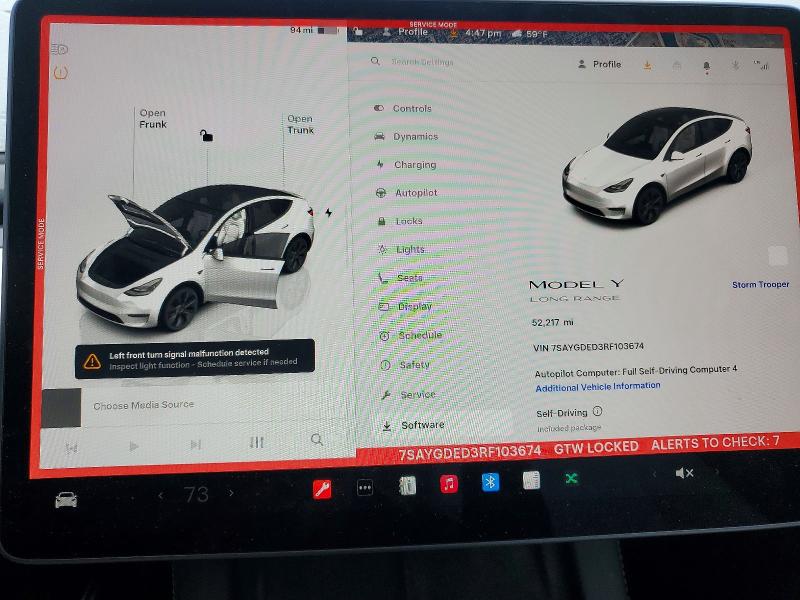 Aukcja sprzedaży 2024 Tesla Model Y, vin: 7SAYGDED3RF103674, numer aukcji: 51522946