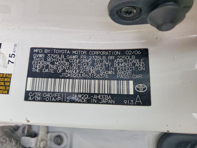 55169196 :رقم المزاد ، JTDKB20U963158376 vin ، 2006 Toyota Prius مزاد بيع