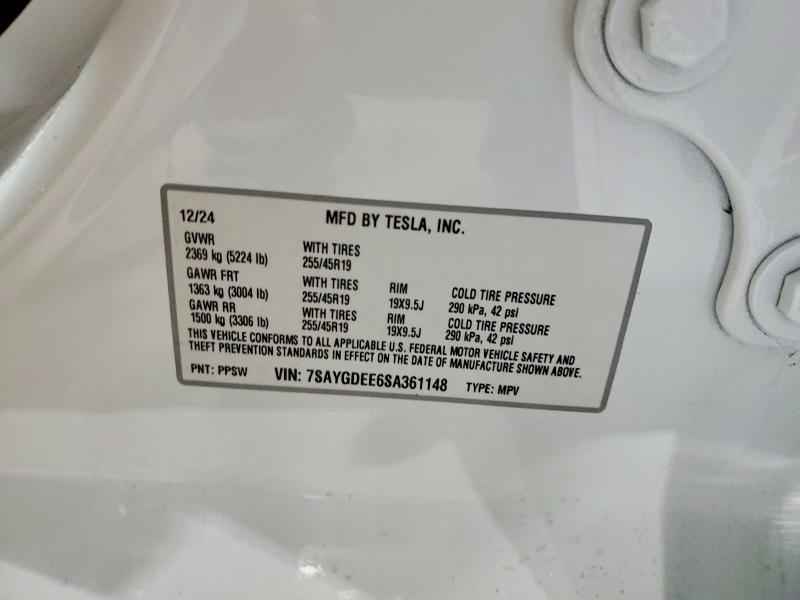 Aukcja sprzedaży 2025 Tesla Model Y, vin: 7SAYGDEE6SA361148, numer aukcji: 52697266