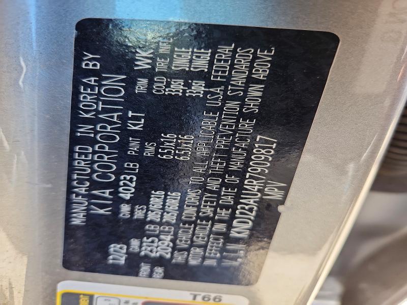 53054106 :رقم المزاد ، KNDJ23AU4R7909817 vin ، 2024 Kia Soul مزاد بيع