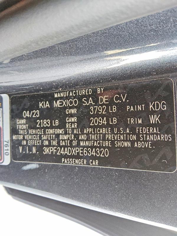Продажа на аукционе авто 2023 Kia Forte, vin: 3KPF24ADXPE634320, номер лота: 53309116
