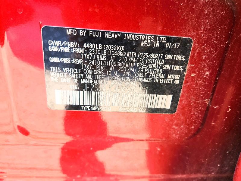 Auction sale of the 2017 Subaru Forester, vin: JF2SJAJC4HH546951, lot number: 52757296