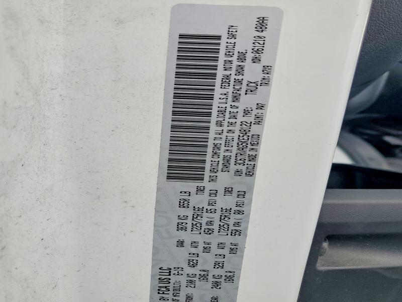 54500586 :رقم المزاد ، 3C6TRVAG5KE548122 vin ، 2019 Ram Promaster 1500 مزاد بيع