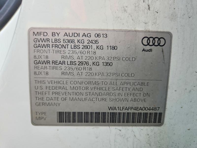 54259246 :رقم المزاد ، WA1LFAFP4EA004487 vin ، 2014 Audi Q5 مزاد بيع