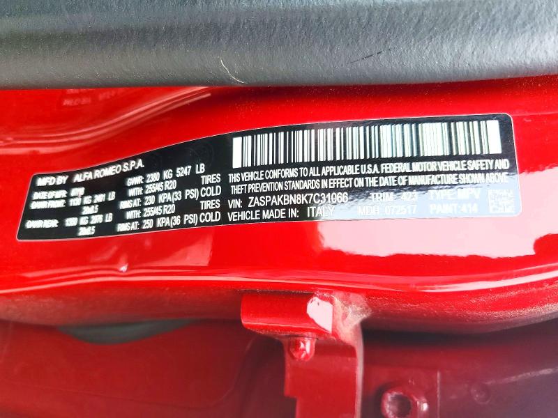 Продаж на аукціоні авто 2019 Alfa Romeo Stelvio, vin: ZASPAKBN8K7C31066, номер лоту: 55171306
