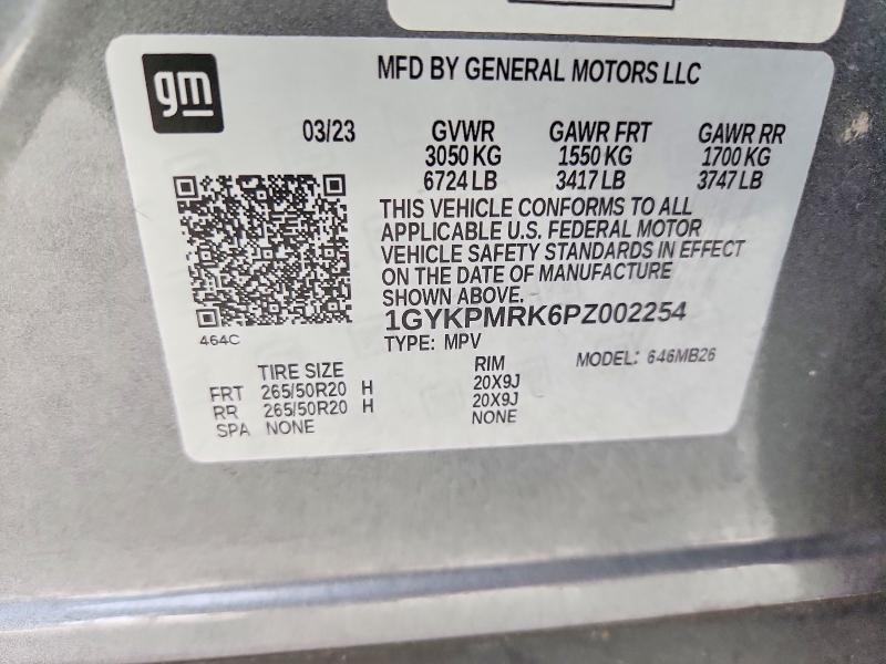 54952866 :رقم المزاد ، 1GYKPMRK6PZ002254 vin ، 2023 Cadillac Lyriq مزاد بيع