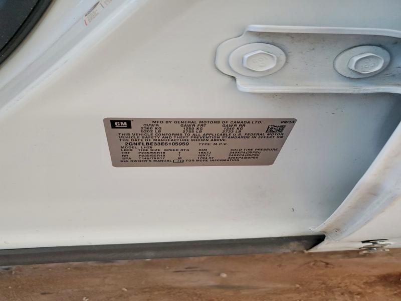 2014 Chevrolet Equinox მანქანა იყიდება აუქციონზე, vin: 2GNFLBE33E6105959, აუქციონის ნომერი: 54172956