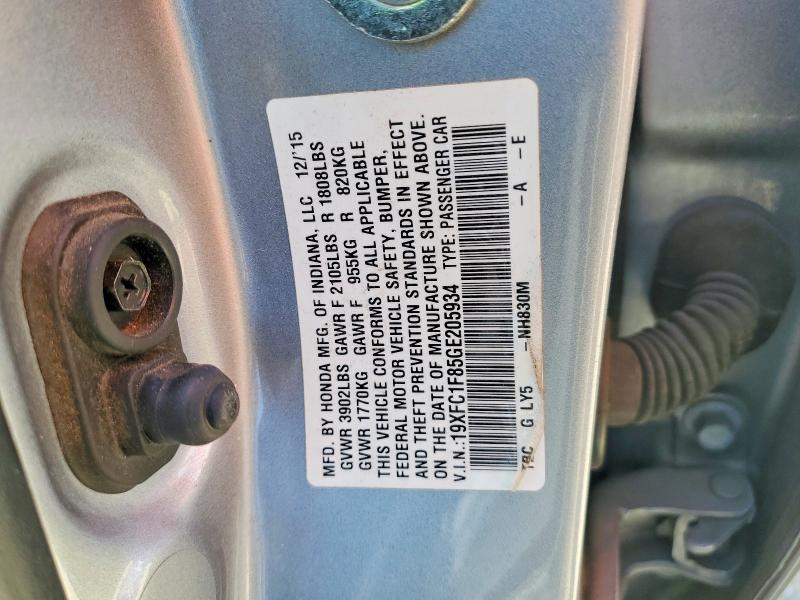 Продажа на аукционе авто 2016 Honda Civic, vin: 19XFC1F85GE205934, номер лота: 53988006