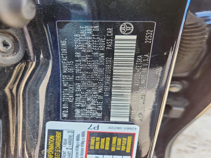Aukcja sprzedaży 2015 Toyota Camry, vin: 4T1BF1FK8FU098102, numer aukcji: 52934606