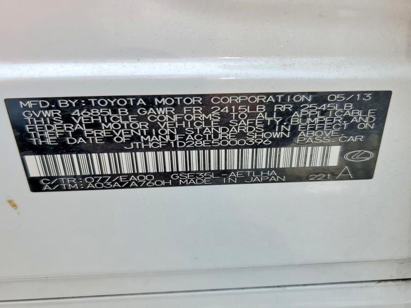 54696346 :رقم المزاد ، JTHCF1D28E5000396 vin ، 2014 Lexus Is مزاد بيع