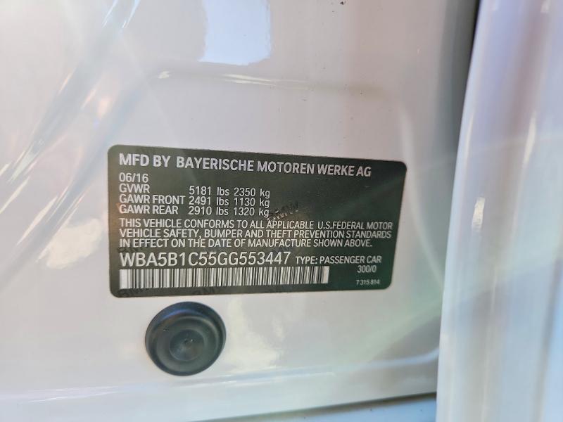 Продаж на аукціоні авто 2016 Bmw 535, vin: WBA5B1C55GG553447, номер лоту: 53224576