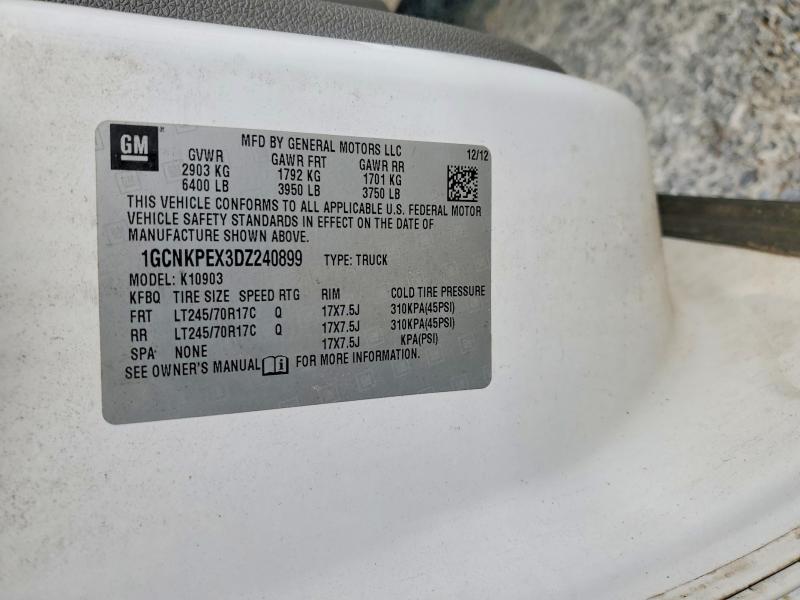 2013 Chevrolet Silverado მანქანა იყიდება აუქციონზე, vin: 1GCNKPEX3DZ240899, აუქციონის ნომერი: 52764276