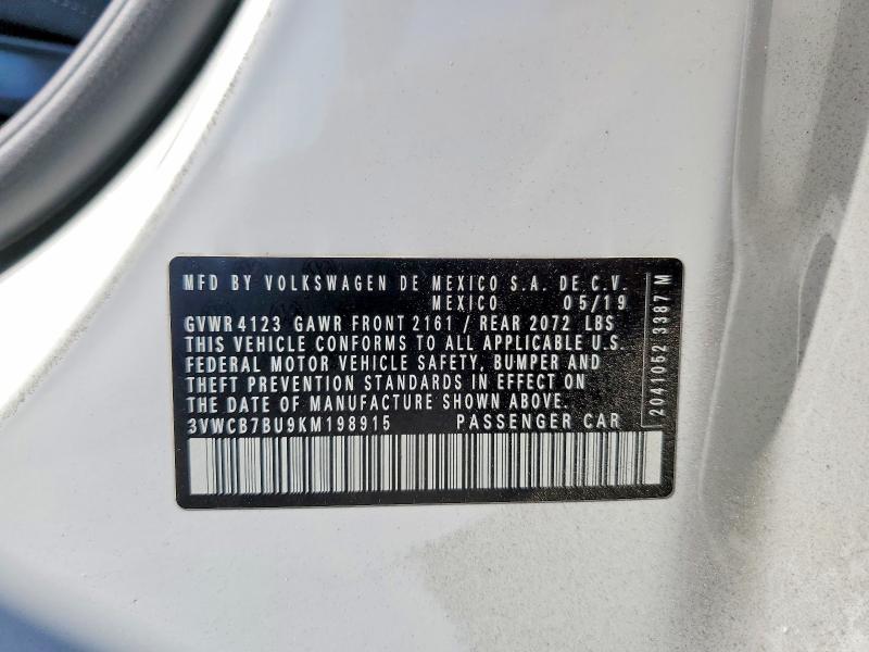 Aukcja sprzedaży 2019 Volkswagen Jetta, vin: 3VWCB7BU9KM198915, numer aukcji: 53232716