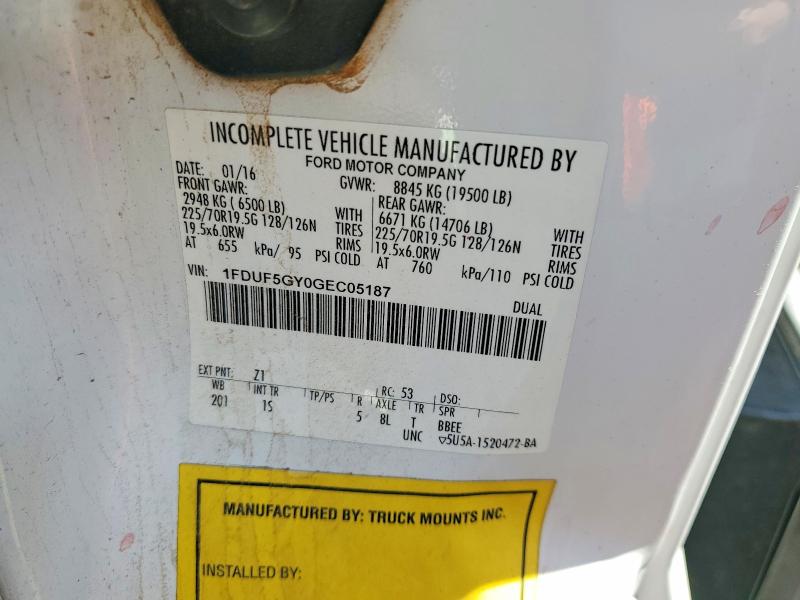 Продаж на аукціоні авто 2016 Ford F550, vin: 1FDUF5GY0GEC05187, номер лоту: 51658206