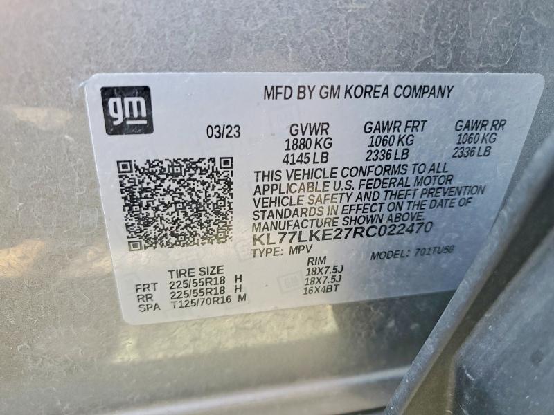 Продажа на аукционе авто 2024 Chevrolet Trax, vin: KL77LKE27RC022470, номер лота: 52925186