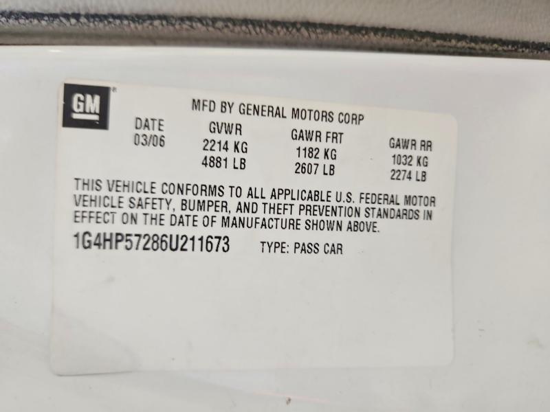 2006 Buick Lucerne მანქანა იყიდება აუქციონზე, vin: 1G4HP57286U211673, აუქციონის ნომერი: 52831656