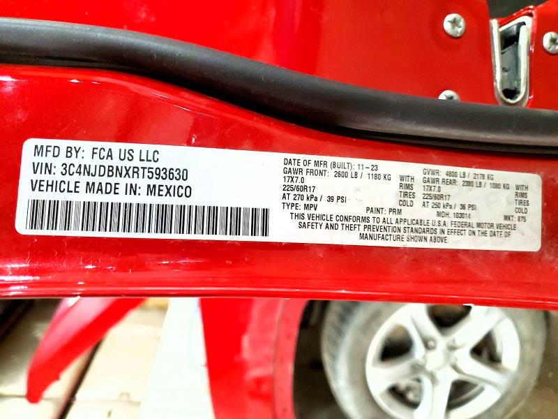 51363436 :رقم المزاد ، 3C4NJDBNXRT593630 vin ، 2024 Jeep Compass مزاد بيع