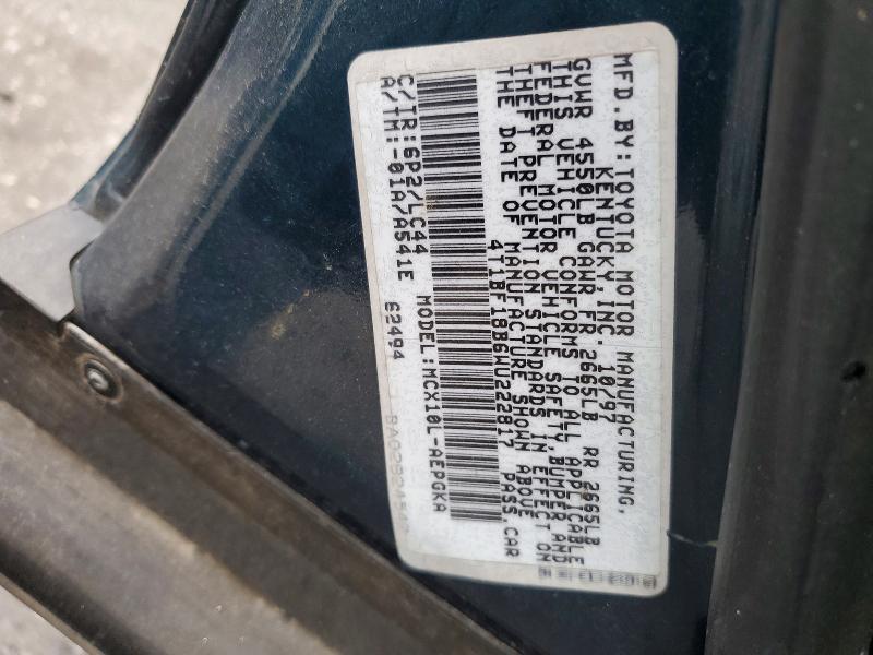 51850706 :رقم المزاد ، 4T1BF18B6WU222817 vin ، 1998 Toyota Avalon مزاد بيع