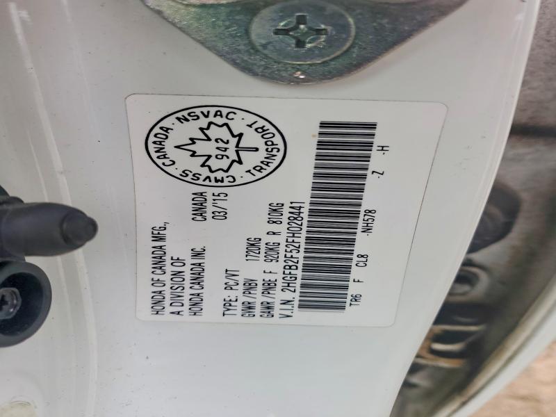 Продажа на аукционе авто 2015 Honda Civic, vin: 2HGFB2F52FH028441, номер лота: 52719176