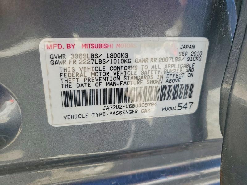 Продаж на аукціоні авто 2011 Mitsubishi Lancer, vin: JA32U2FU6BU008794, номер лоту: 51909326