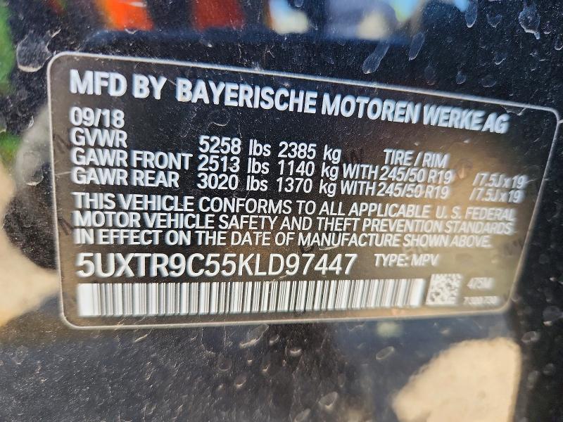 Aukcja sprzedaży 2019 Bmw X3, vin: 5UXTR9C55KLD97447, numer aukcji: 53277386