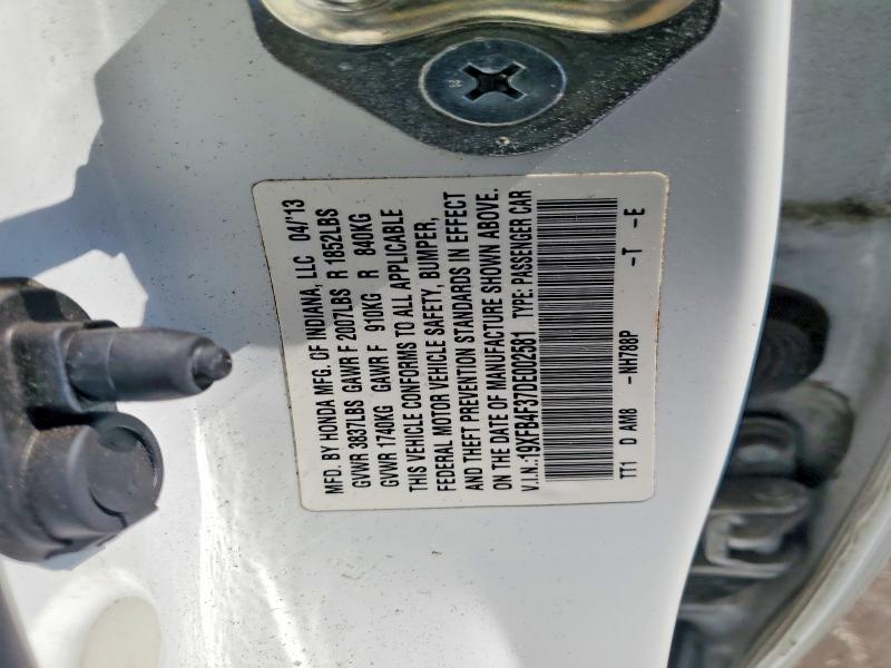 Aukcja sprzedaży 2013 Honda Civic, vin: 19XFB4F37DE002581, numer aukcji: 54296406