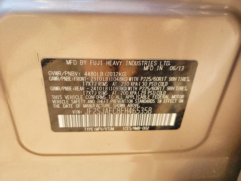 Aukcja sprzedaży 2014 Subaru Forester, vin: JF2SJAEC8EH465358, numer aukcji: 52059606